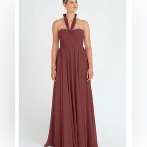 Jenny woo cinnamon rose colored dress